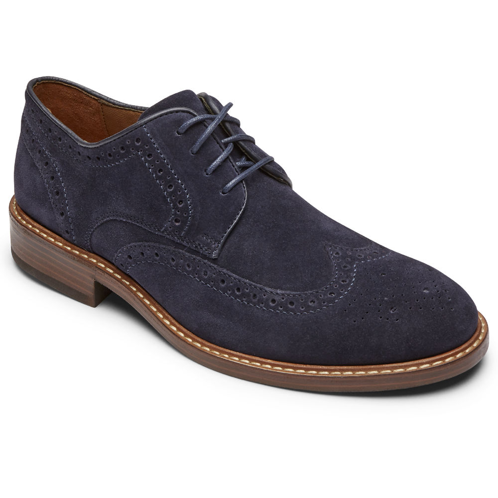 Rockport Singapore Mens Lace Up - Kenton Wingtip Navy - QG4158790